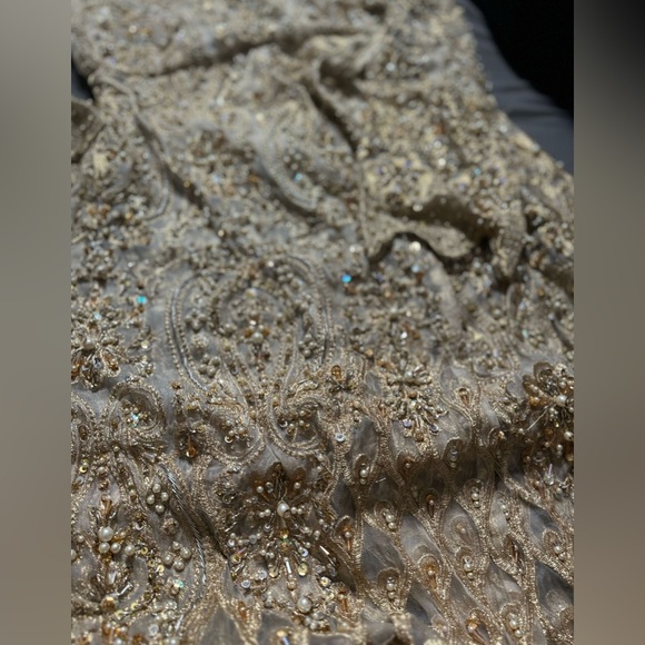 Kanwal Malik (Elegant Gold and White Embellished dress) small size - Picture 10 of 16